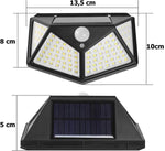 Lampe Solaire 100 LED Etanche Grand Angle 270° Détecteur de Mouvement